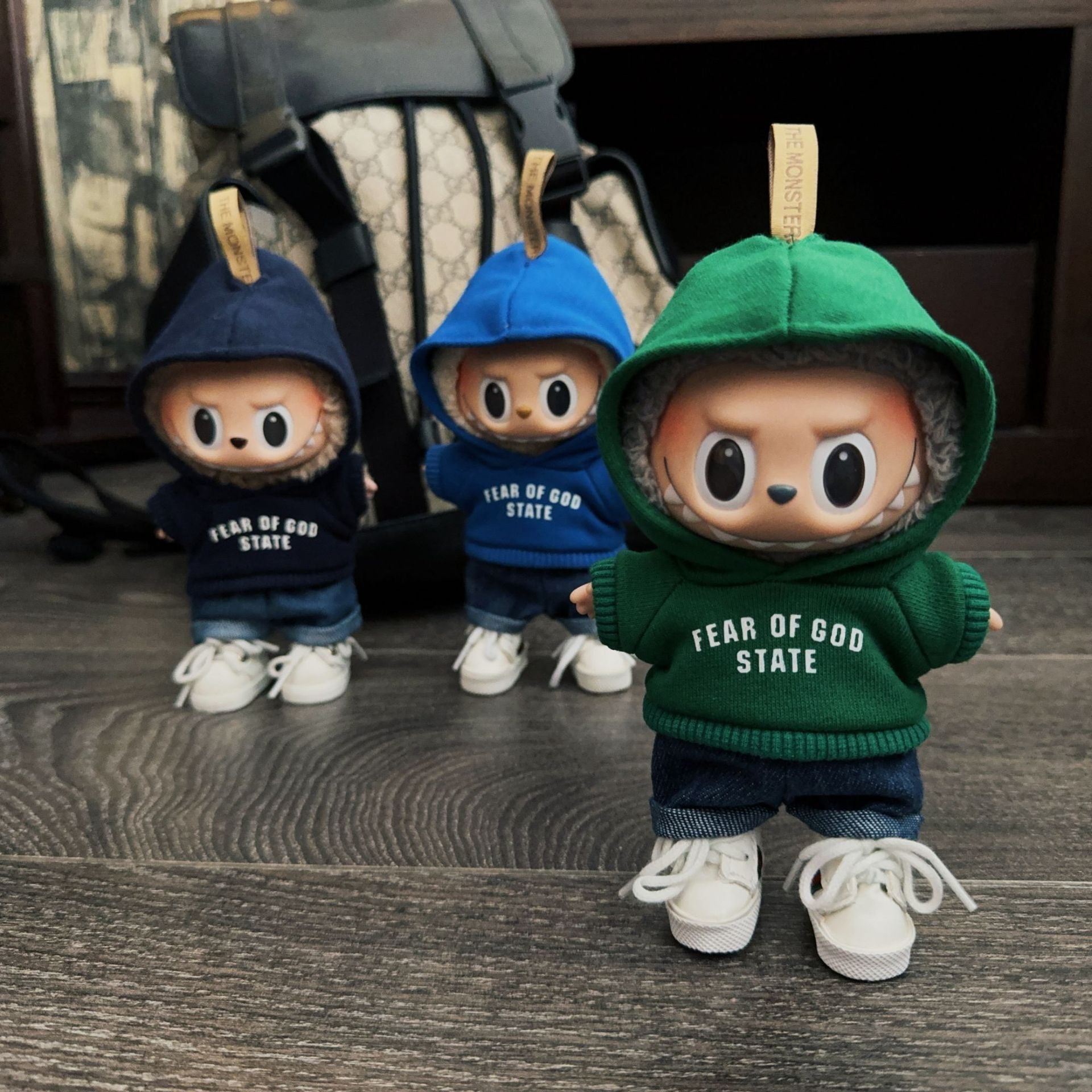 【Labo cloth doll clothes】 17cm Labo cloth hooded sweatshirt jeans shoes set pendant - URANBATO