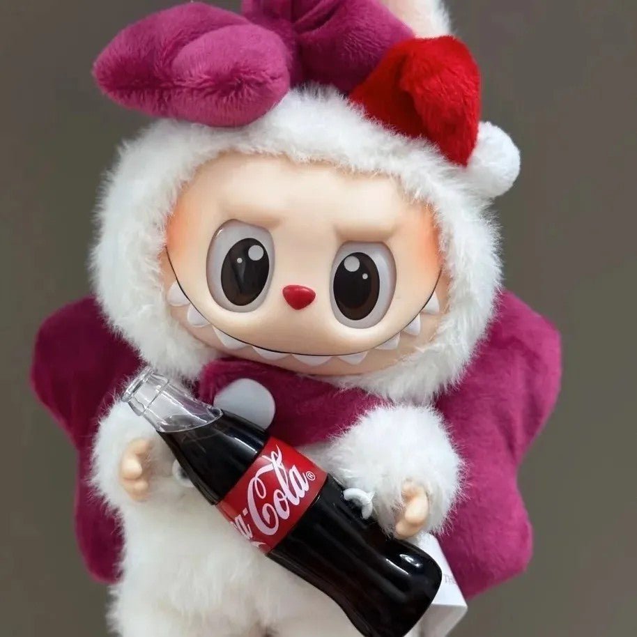 [Labubu accessories] First and second generation Labubu keychain clothing pendant Coke happy factor bow set - URANBATO