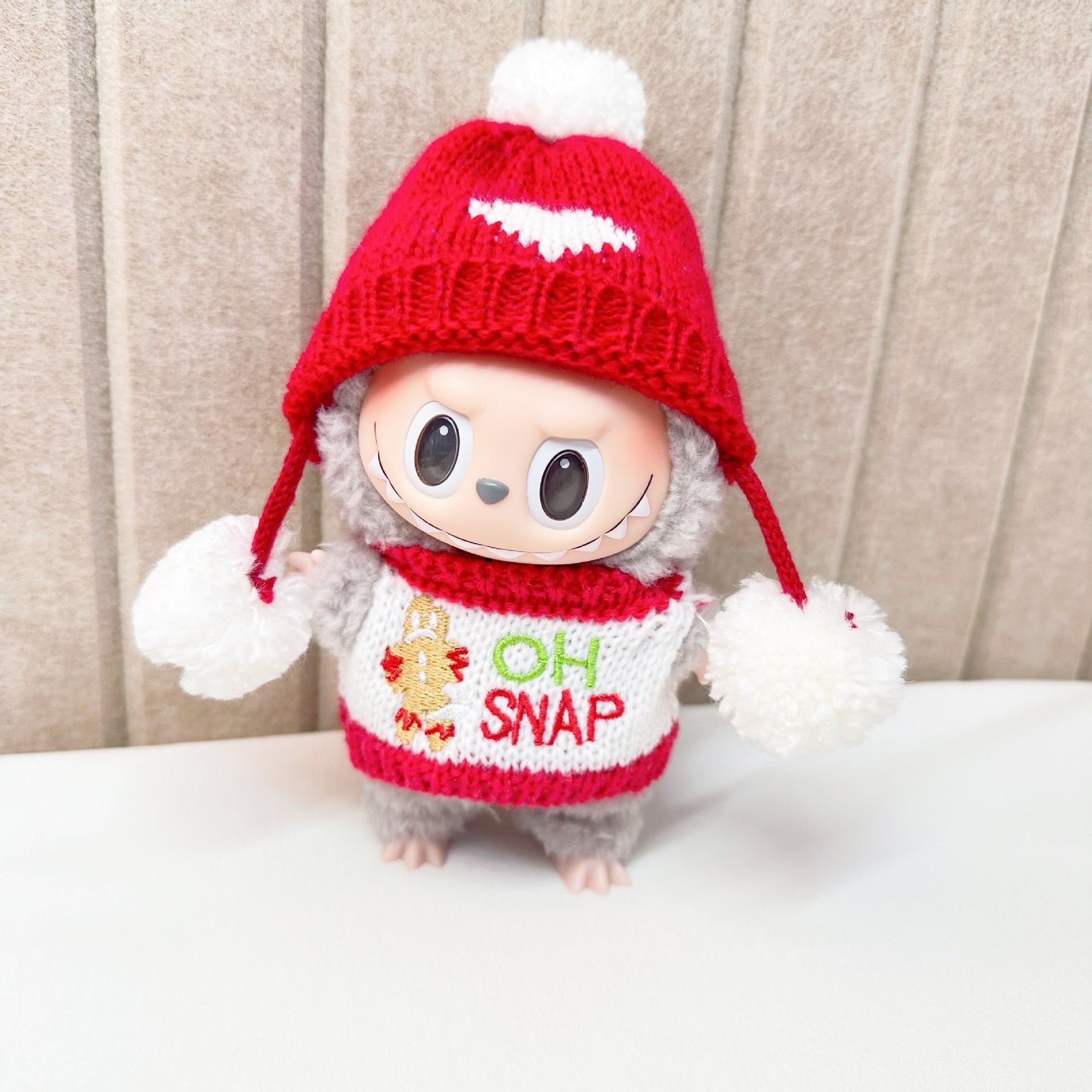 [labubu Christmas Dress Up] 15cm Labubu Macaron Christmas Set New Year's Clothes - URANBATO