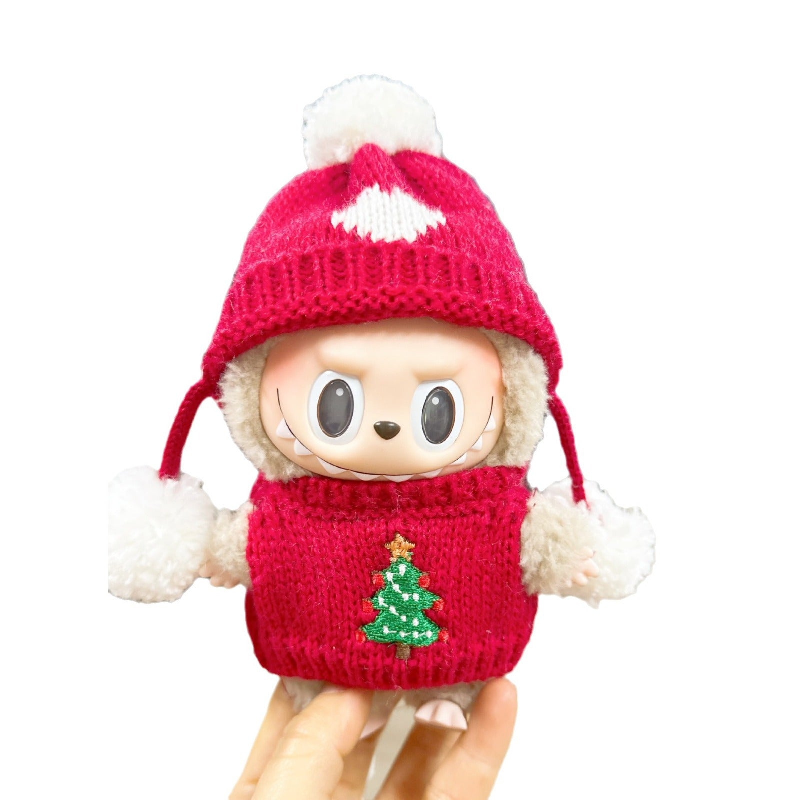 [labubu Christmas Dress Up] 15cm Labubu Macaron Christmas Set New Year's Clothes - URANBATO