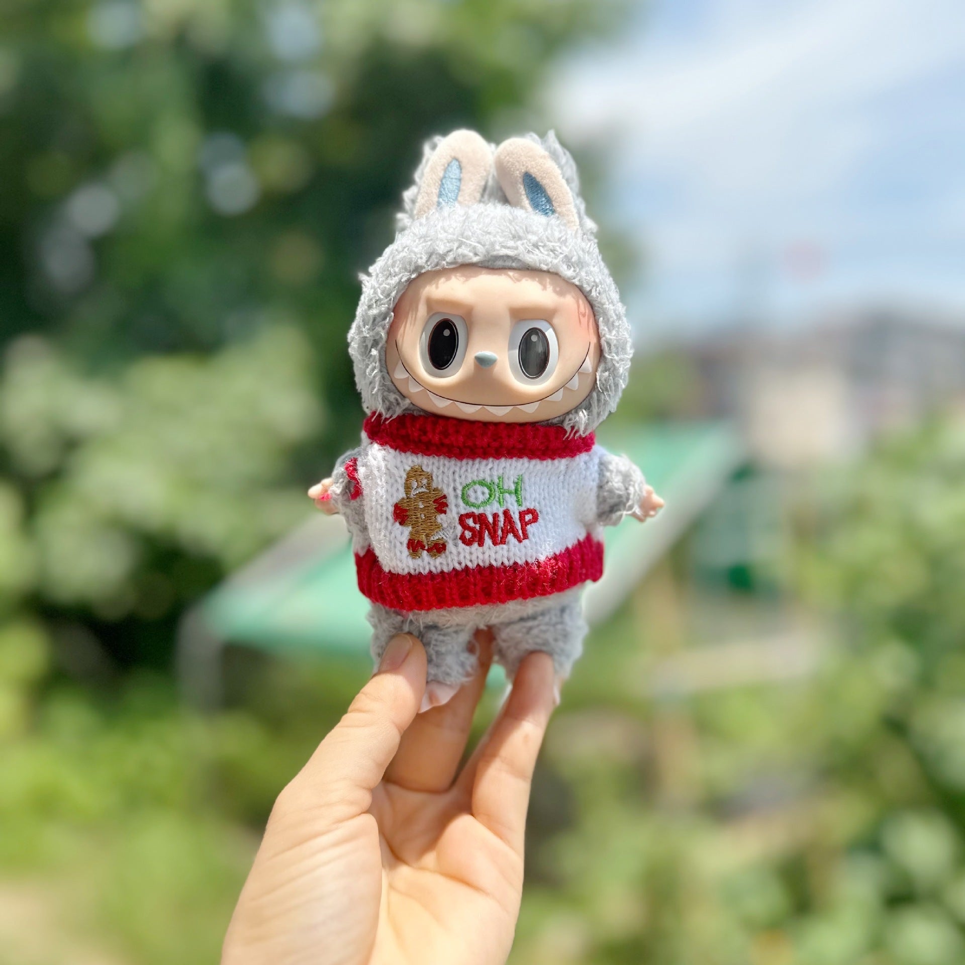 [labubu Christmas Dress Up] 15cm Labubu Macaron Christmas Set New Year's Clothes - URANBATO