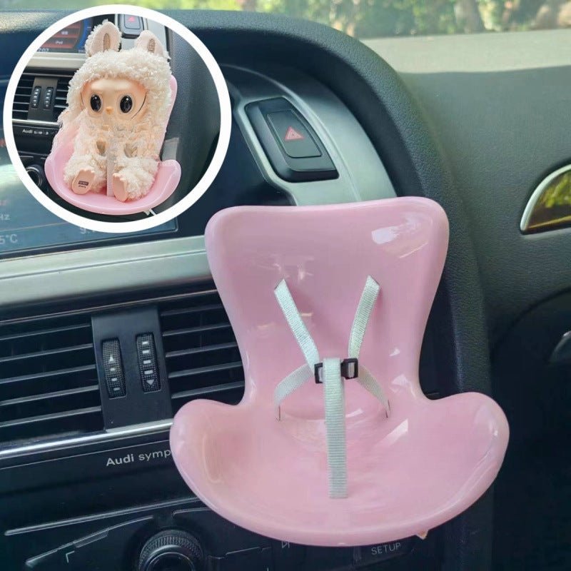 Labubu Doll Car Safety Seat - Cute Miniature Display & Travel Accessory - URANBATO