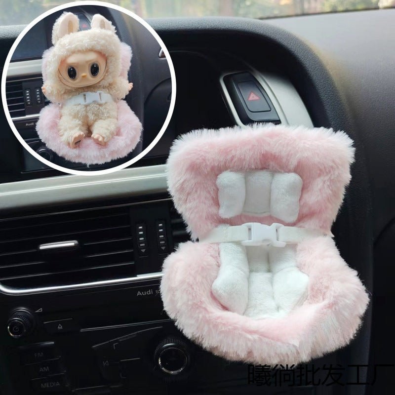 Labubu Doll Car Safety Seat - Cute Miniature Display & Travel Accessory - URANBATO