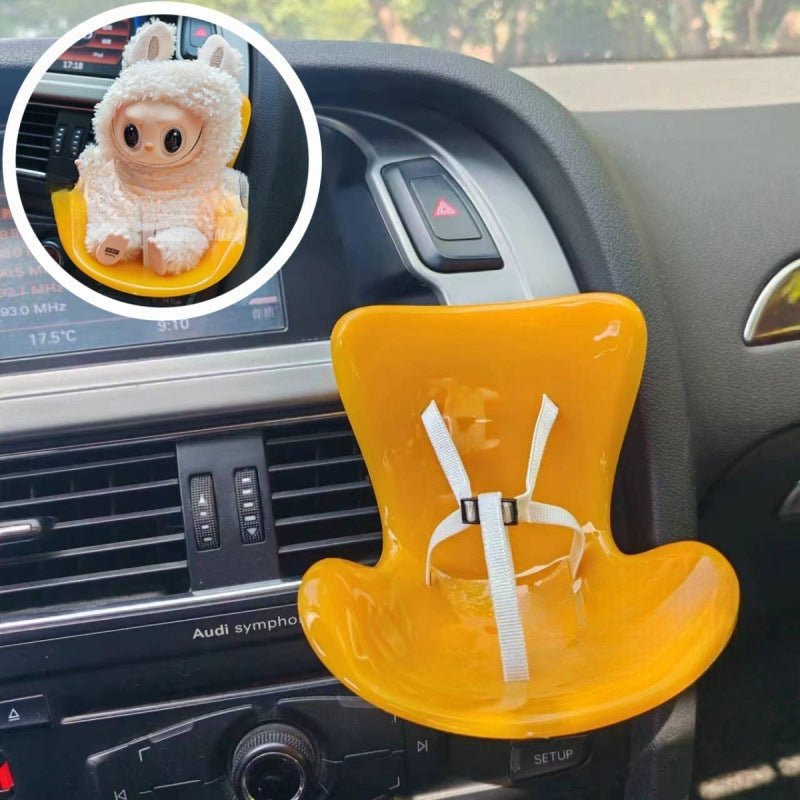 Labubu Doll Car Safety Seat - Cute Miniature Display & Travel Accessory - URANBATO