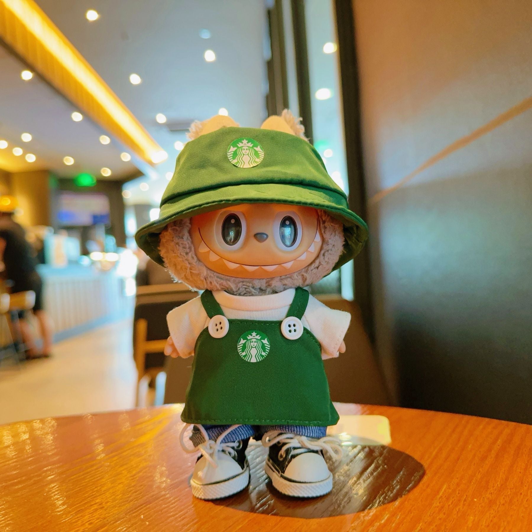【Labubu doll clothes】Labubu new clothes Starbucks work clothes five - piece set - URANBATO