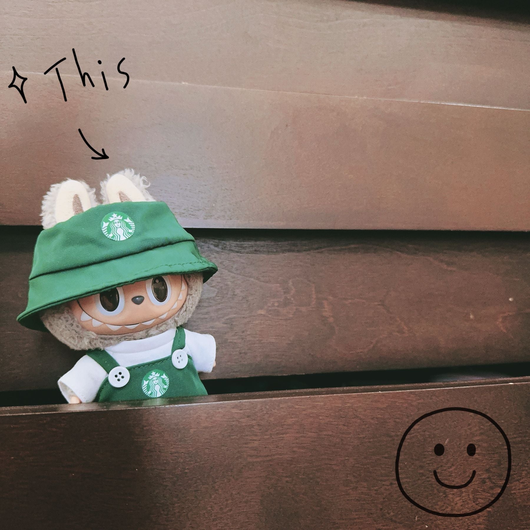 【Labubu doll clothes】Labubu new clothes Starbucks work clothes five - piece set - URANBATO