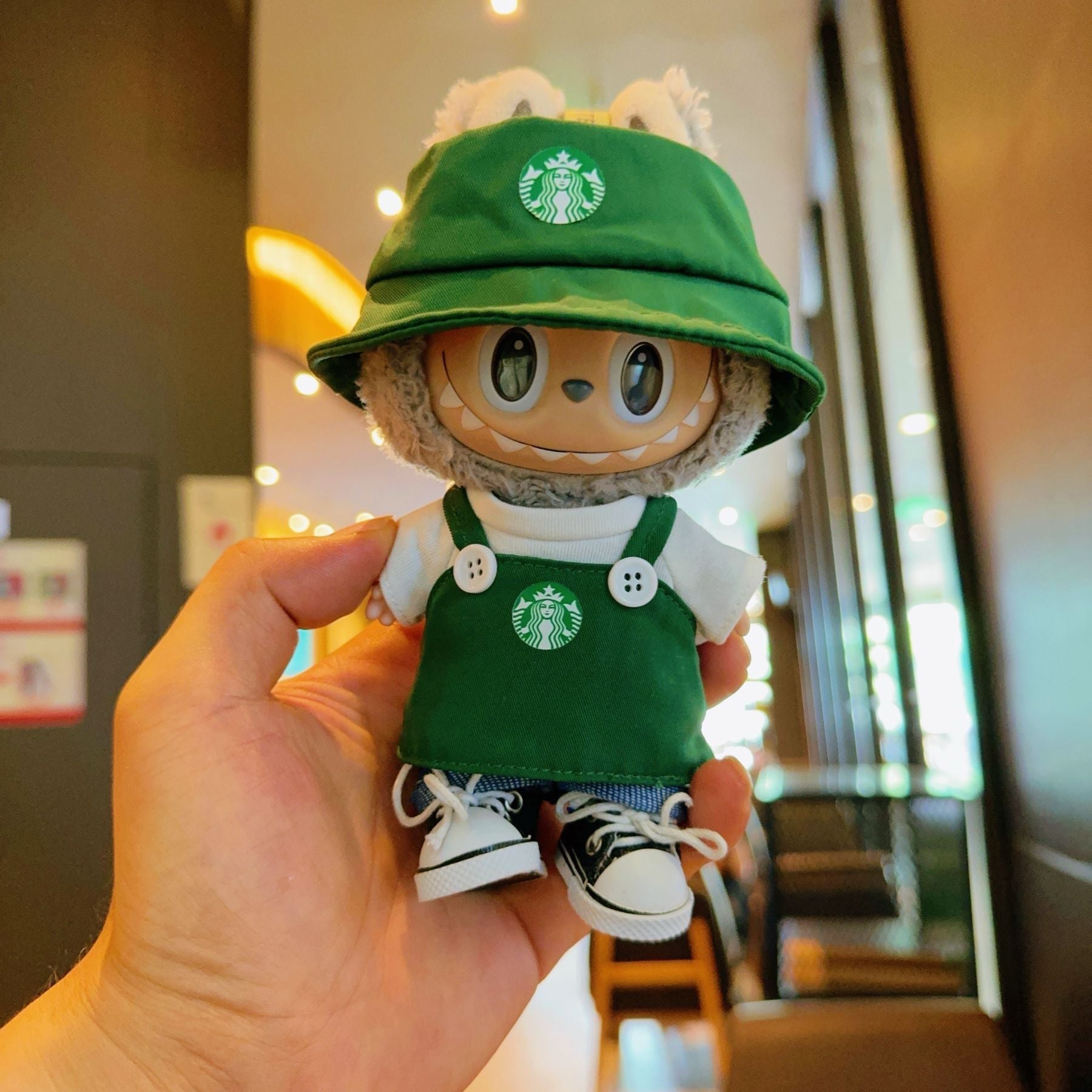 【Labubu doll clothes】Labubu new clothes Starbucks work clothes five - piece set - URANBATO