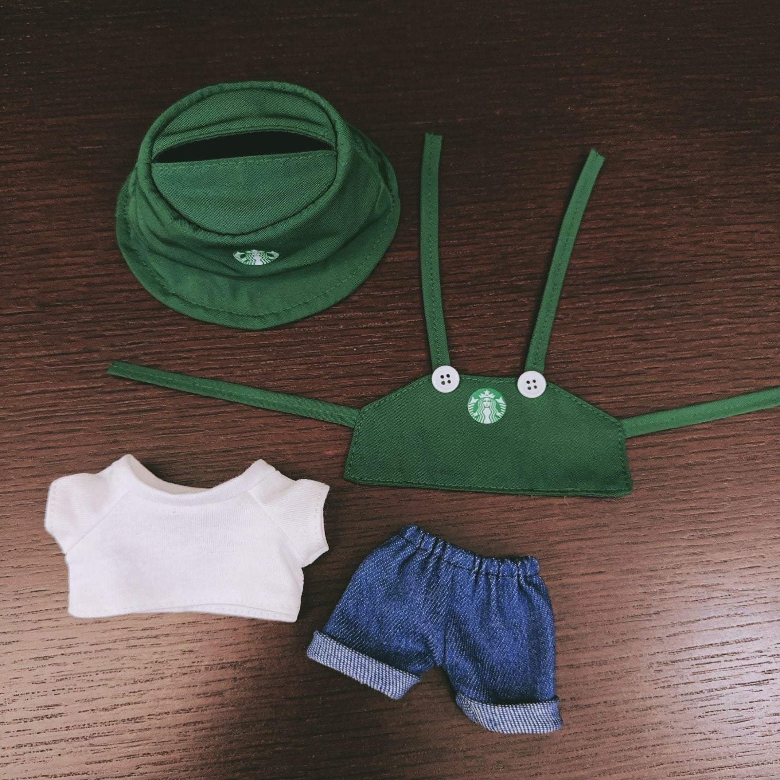 【Labubu doll clothes】Labubu new clothes Starbucks work clothes five - piece set - URANBATO