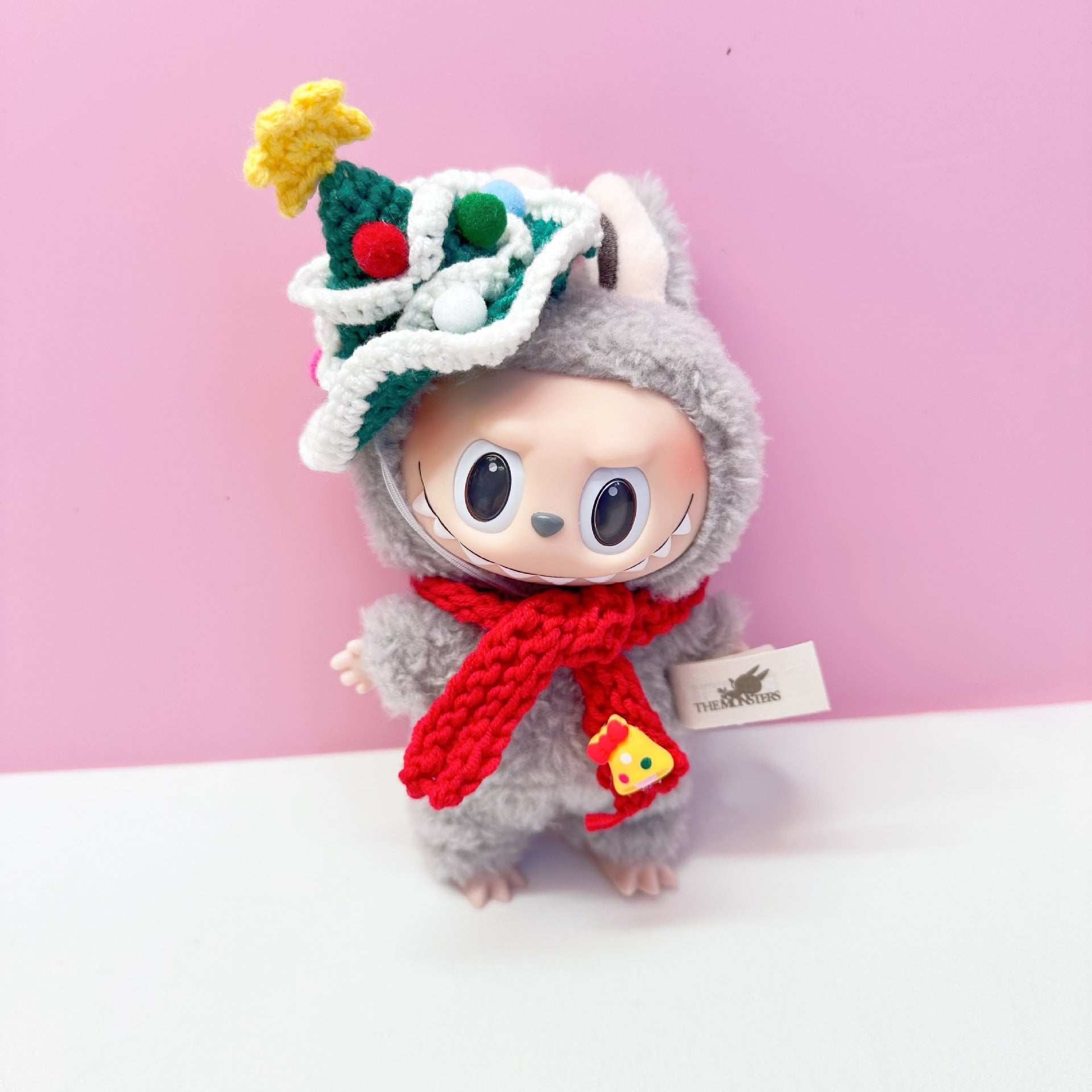 [Labubu Dress Up] 15cm Clothes Dress Up Labubu Handmade Small Animal Clothing Pendant Frog Elk Christmas Set - URANBATO