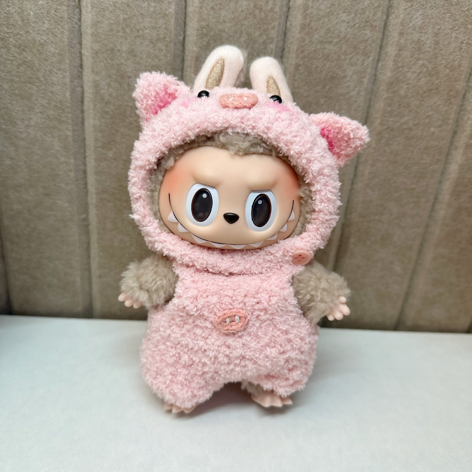 [Labubu Dress Up] 15cm Clothes Dress Up Labubu Handmade Small Animal Clothing Pendant Frog Elk Christmas Set - URANBATO