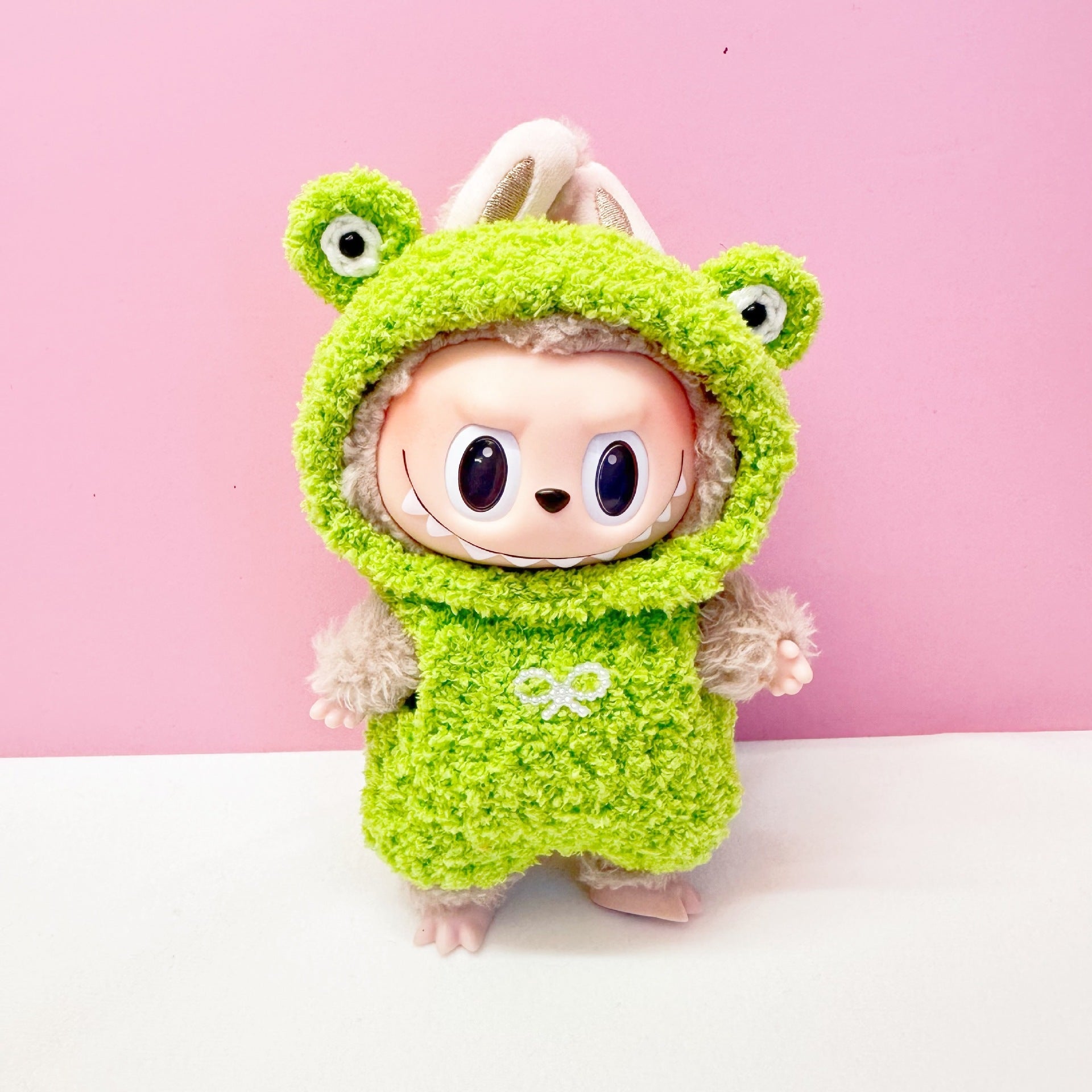 [Labubu Dress Up] 15cm Clothes Dress Up Labubu Handmade Small Animal Clothing Pendant Frog Elk Christmas Set - URANBATO