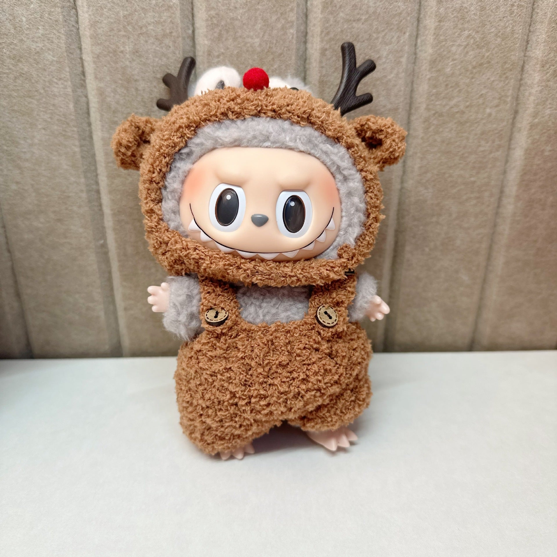 [Labubu Dress Up] 15cm Clothes Dress Up Labubu Handmade Small Animal Clothing Pendant Frog Elk Christmas Set - URANBATO