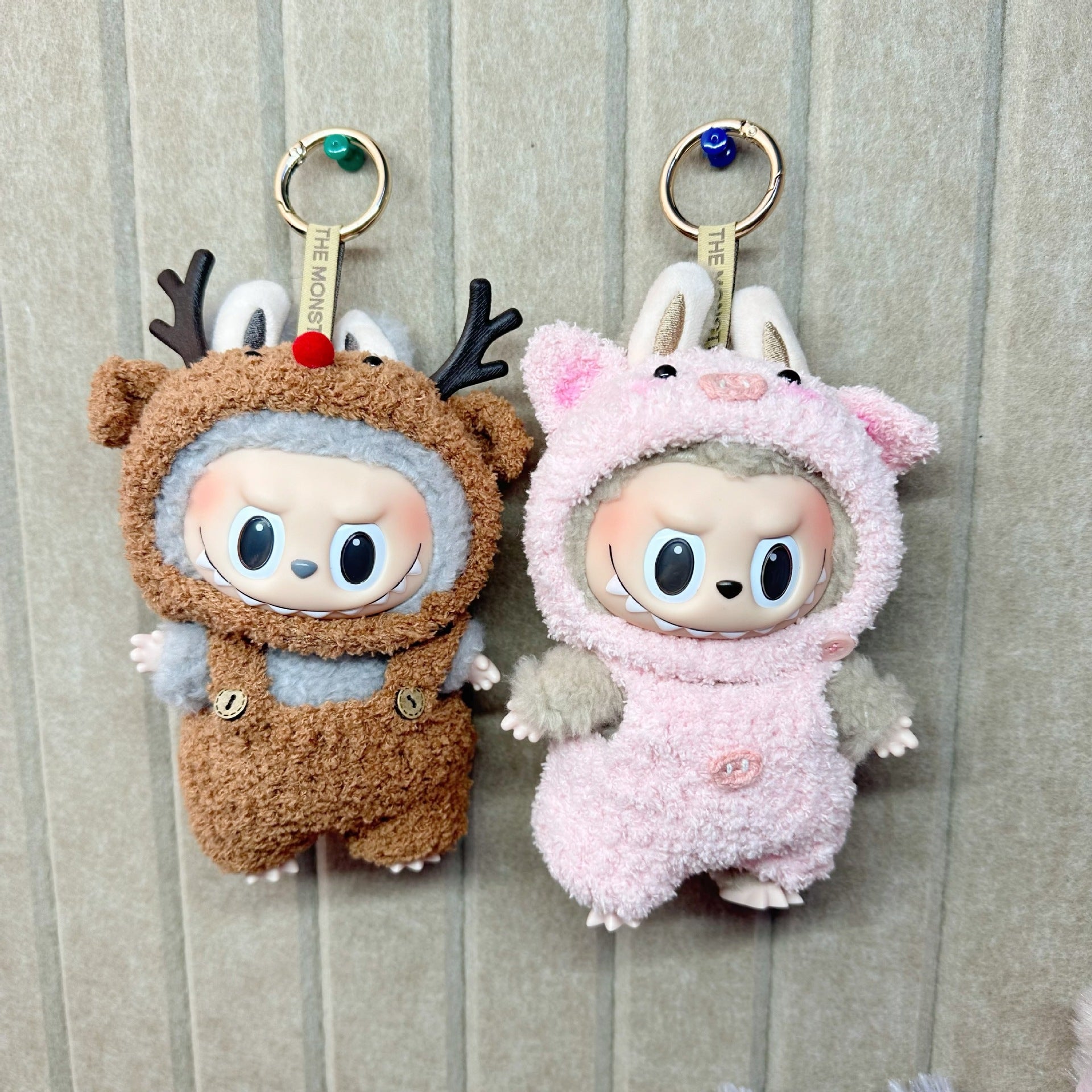 [Labubu Dress Up] 15cm Clothes Dress Up Labubu Handmade Small Animal Clothing Pendant Frog Elk Christmas Set - URANBATO