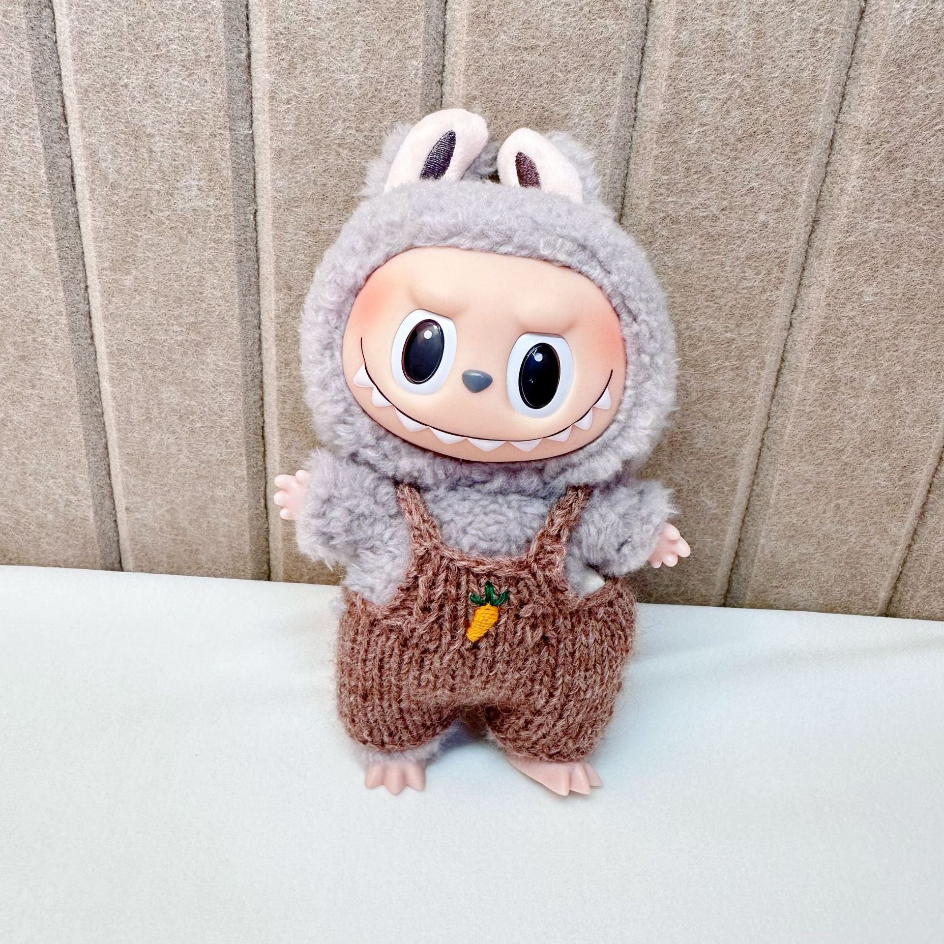 [Labubu Dress Up] 15cm Clothes Dress Up Labubu Handmade Small Animal Clothing Pendant Frog Elk Christmas Set - URANBATO