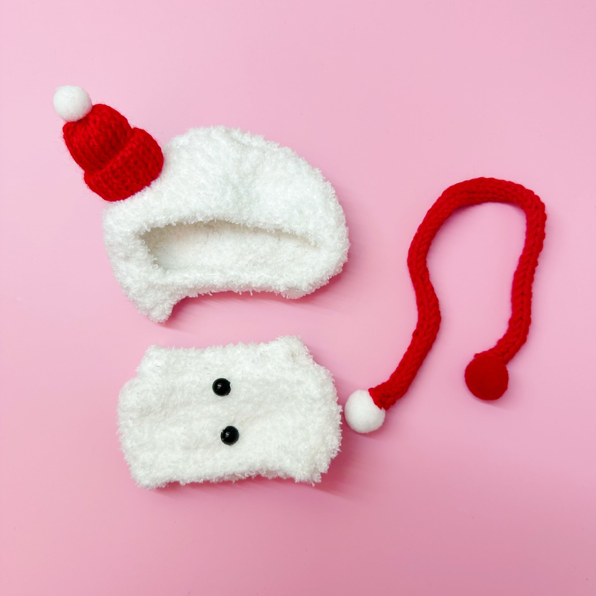 [Labubu Dress Up] 15cm Dress Up Pendant Labubu Hand - woven Snowman Set - URANBATO