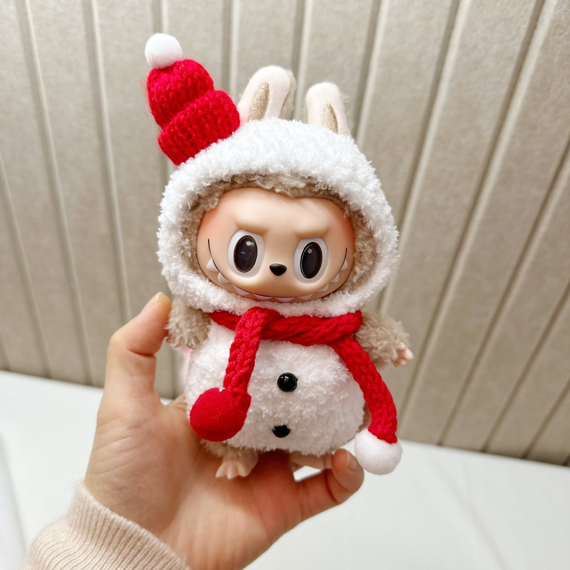[Labubu Dress Up] 15cm Dress Up Pendant Labubu Hand - woven Snowman Set - URANBATO