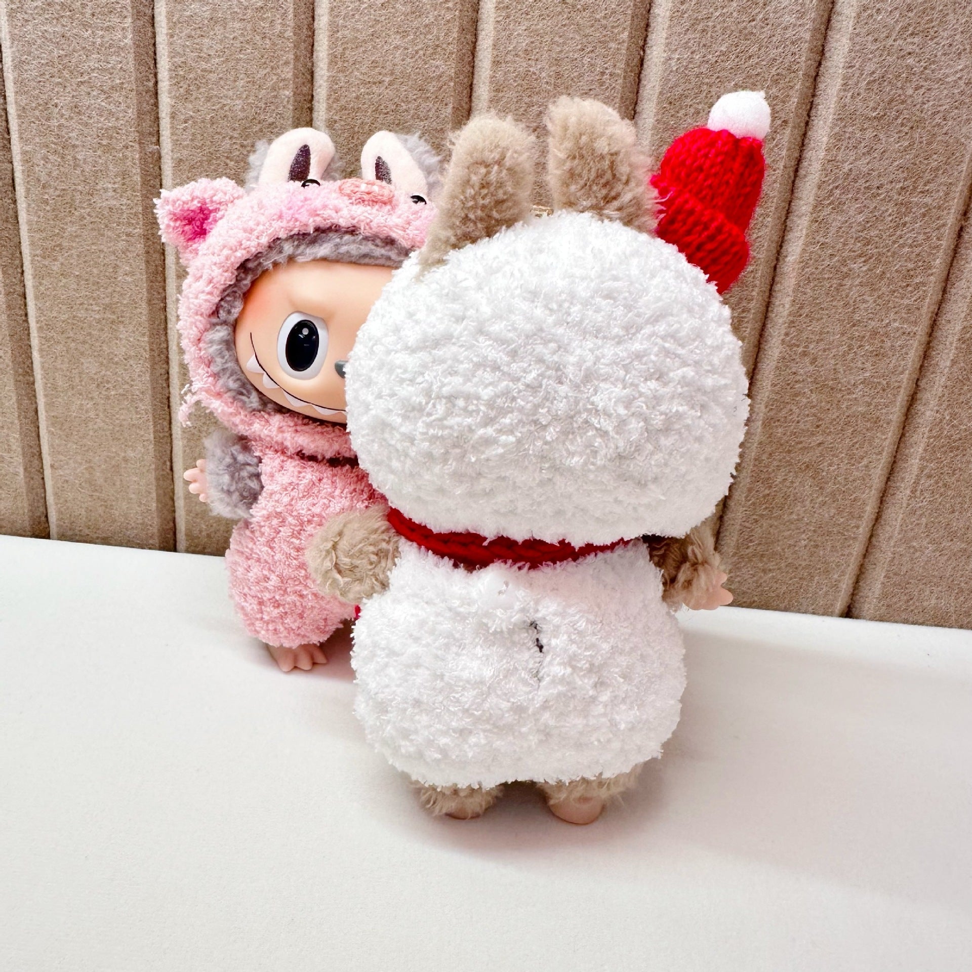 [Labubu Dress Up] 15cm Dress Up Pendant Labubu Hand - woven Snowman Set - URANBATO