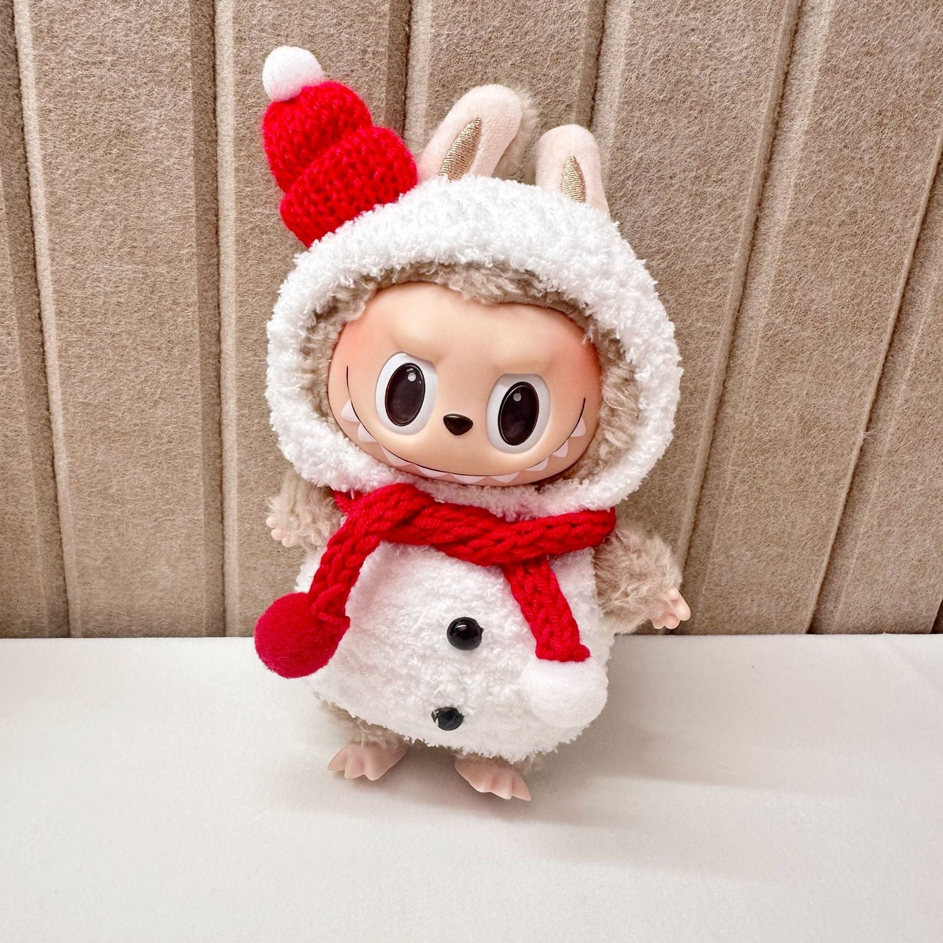 [Labubu Dress Up] 15cm Dress Up Pendant Labubu Hand - woven Snowman Set - URANBATO