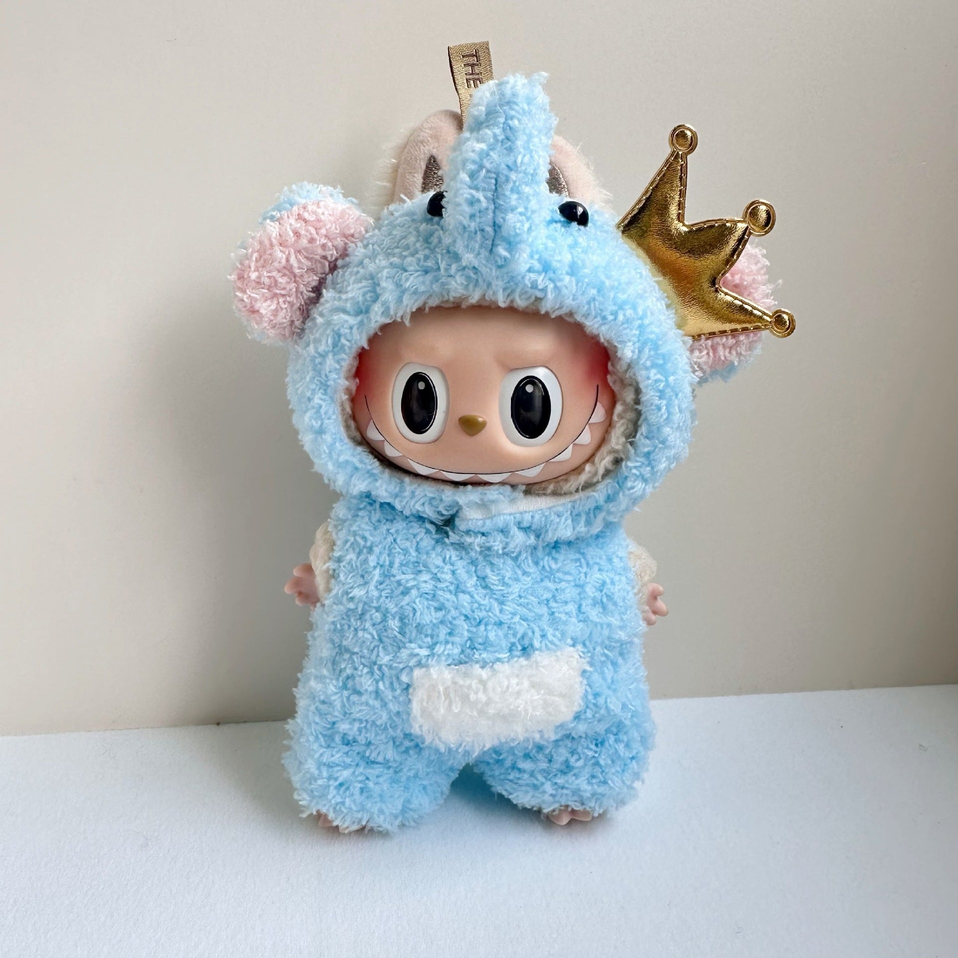 [Labubu Dress Up] 15CM Keychain Labubu Blue Crown Elephant Two - Piece Set - URANBATO