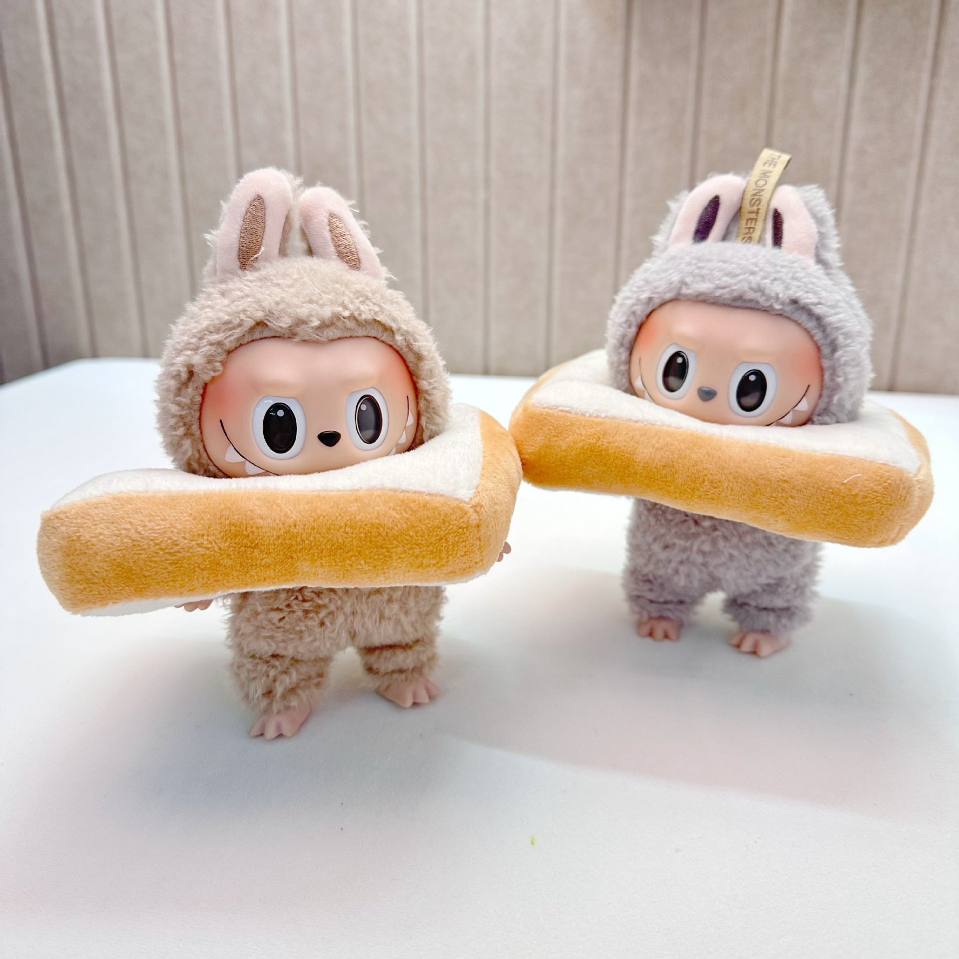 [Labubu Dress Up] 17cm Clothes Hanging Labubu Bread Ring French Fries Bag Accessory Set - URANBATO