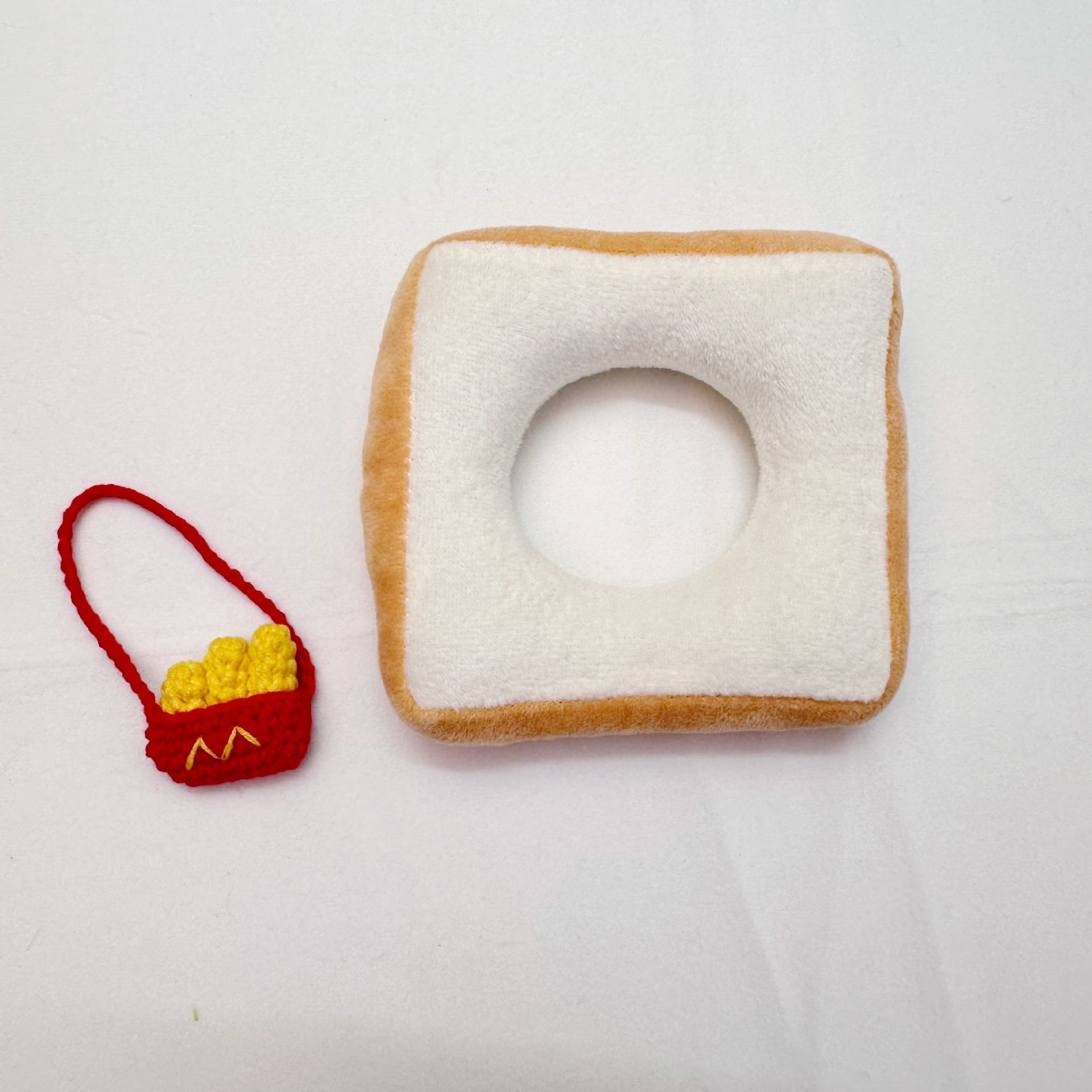[Labubu Dress Up] 17cm Clothes Hanging Labubu Bread Ring French Fries Bag Accessory Set - URANBATO