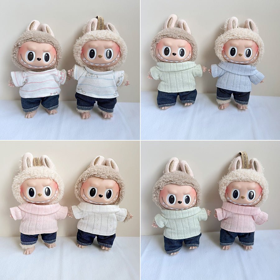 [Labubu Dress Up] 17CM Doll Clothes Labubu Casual Set Ornaments Accessories - URANBATO