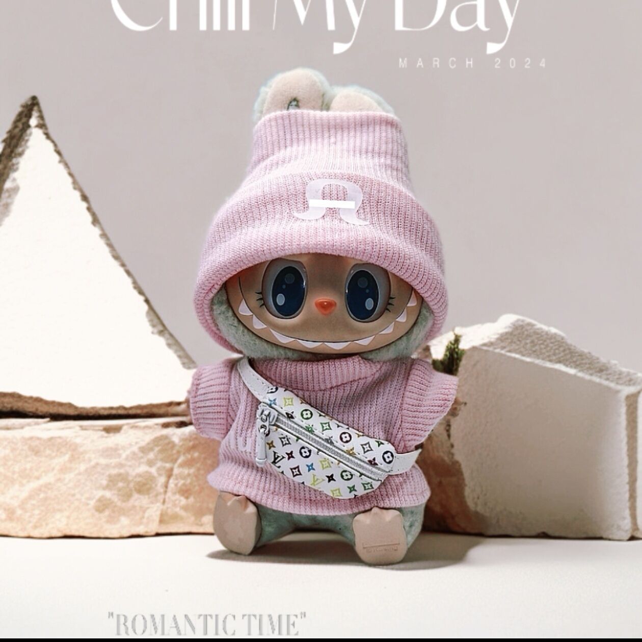 [Labubu Dress Up] 17cm Doll Clothes Labubu Macron Vinyl Doll Pendant Sports Leisure Suit - URANBATO