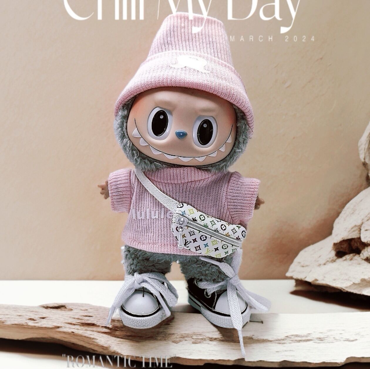 [Labubu Dress Up] 17cm Doll Clothes Labubu Macron Vinyl Doll Pendant Sports Leisure Suit - URANBATO