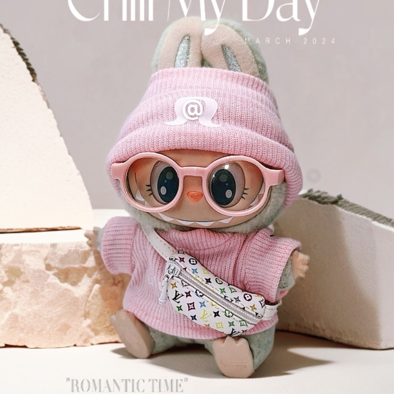 [Labubu Dress Up] 17cm Doll Clothes Labubu Macron Vinyl Doll Pendant Sports Leisure Suit - URANBATO