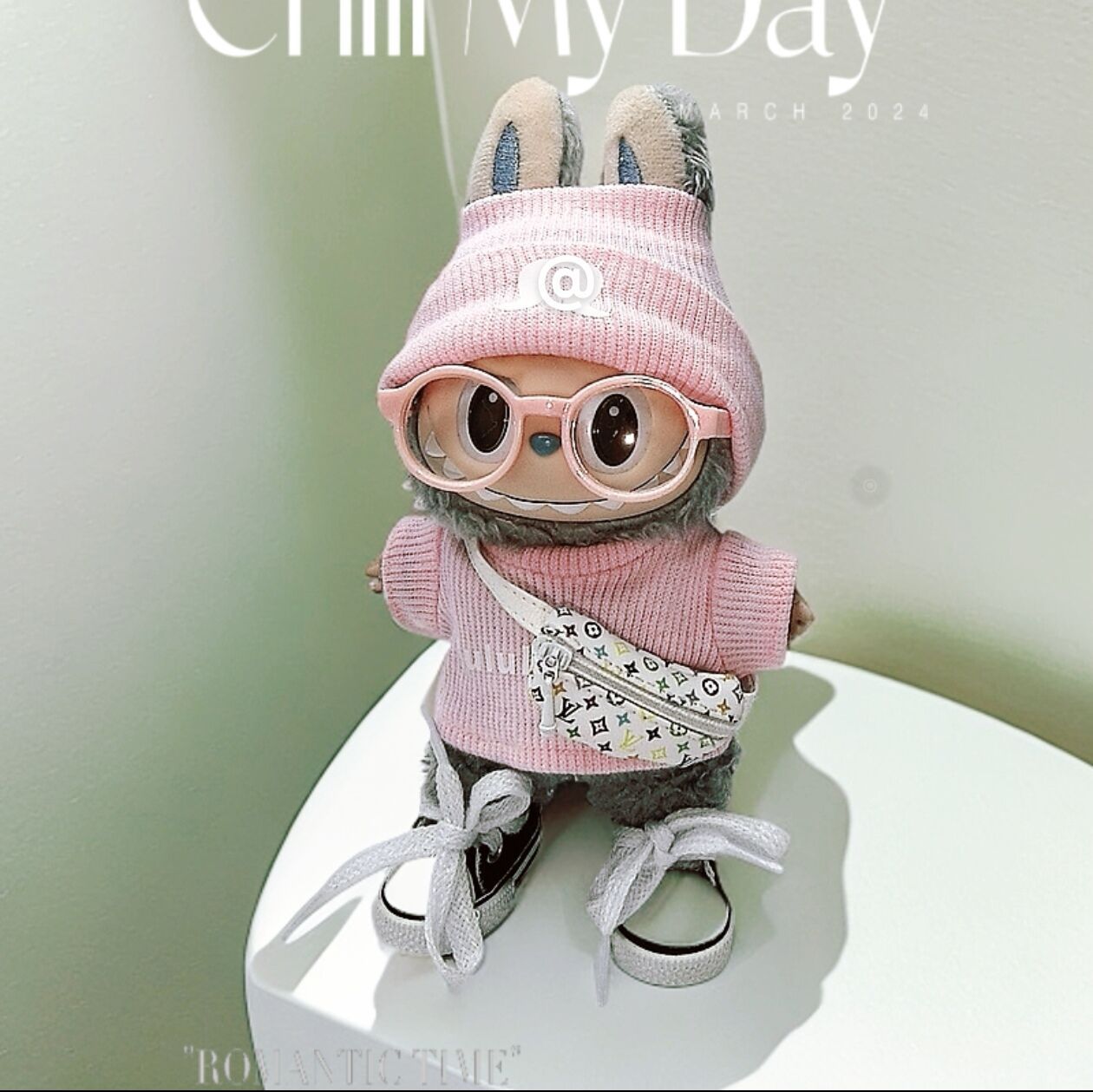[Labubu Dress Up] 17cm Doll Clothes Labubu Macron Vinyl Doll Pendant Sports Leisure Suit - URANBATO