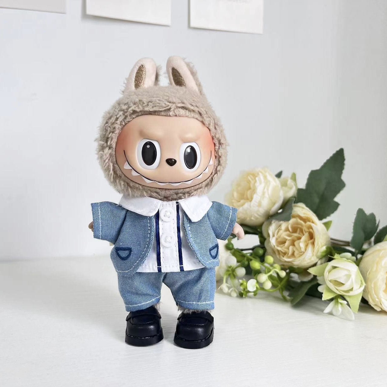 [Labubu Dress Up] 17cm Doll Clothes Pendant Labubu Wedding Dress Suit Set - URANBATO