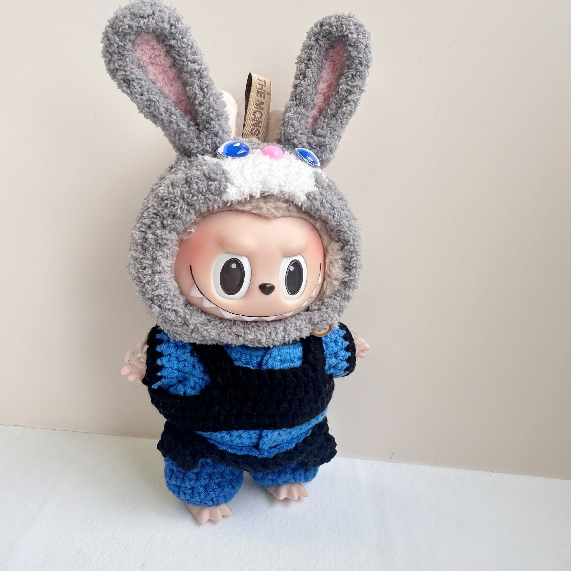 [Labubu Dress Up] 17cm Handmade Labubu Clothes Keychain Judy Nick Dress Up Set - URANBATO