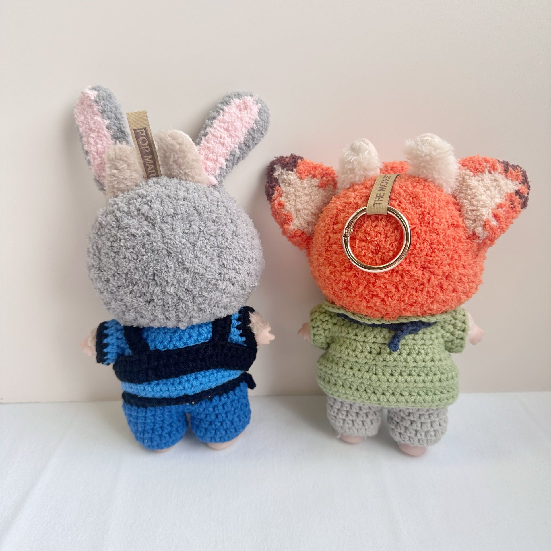 [Labubu Dress Up] 17cm Handmade Labubu Clothes Keychain Judy Nick Dress Up Set - URANBATO