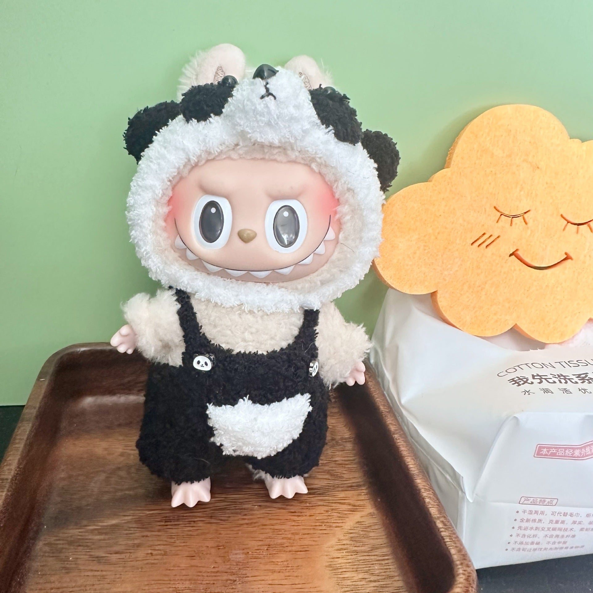 [labubu dress - up] 17CM handmade Labubu dress - up keychain cute panda doll clothes set - URANBATO