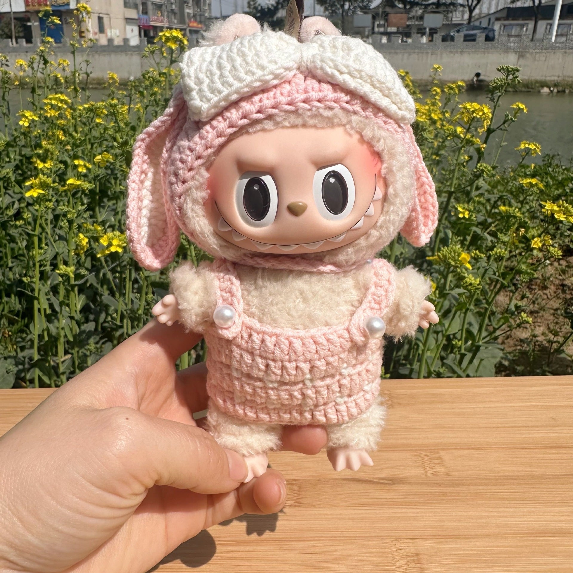 [Labubu Dress Up] 17CM Vinyl Doll Clothes Labubu Handmade Lop - Eared Rabbit Set - URANBATO