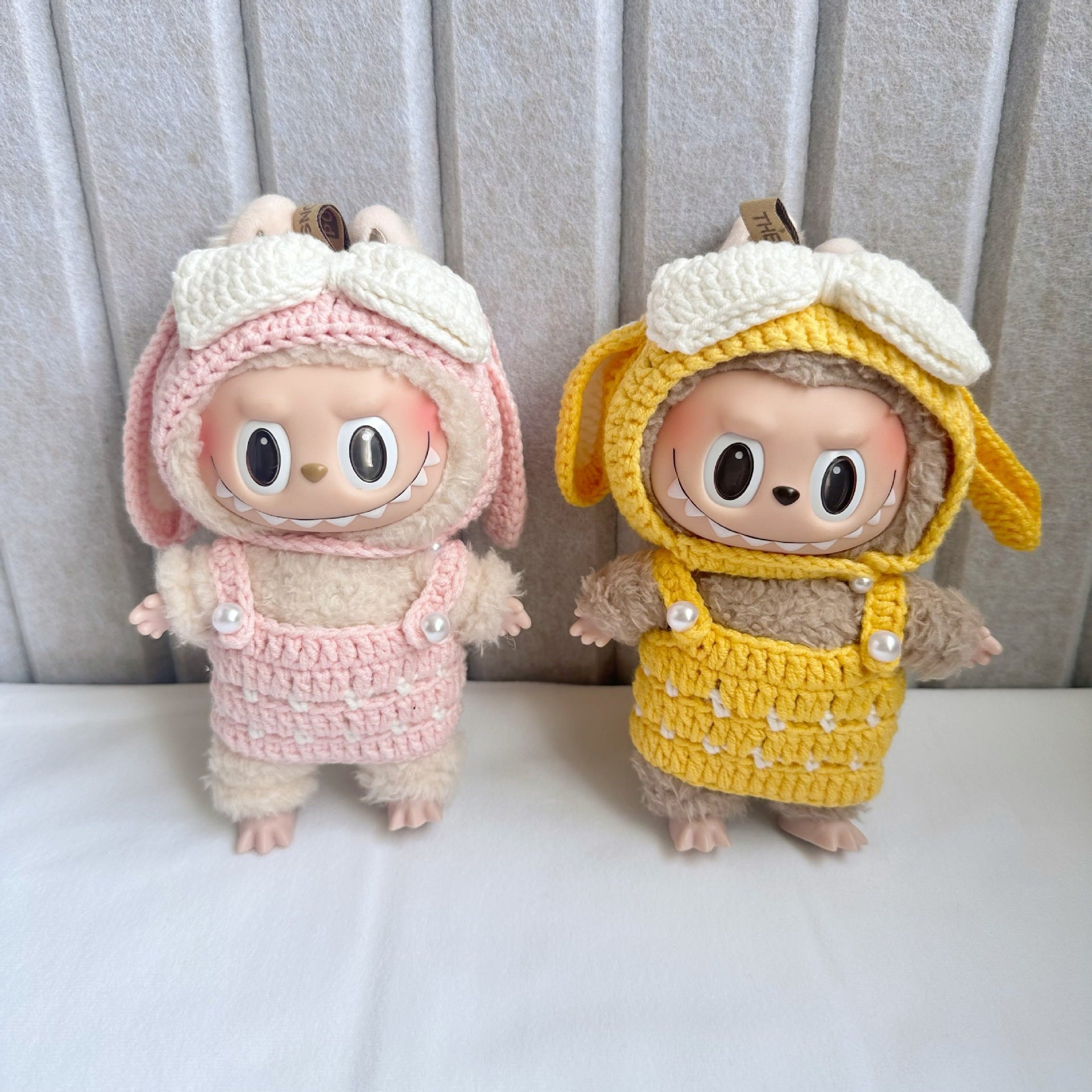 [Labubu Dress Up] 17CM Vinyl Doll Clothes Labubu Handmade Lop - Eared Rabbit Set - URANBATO