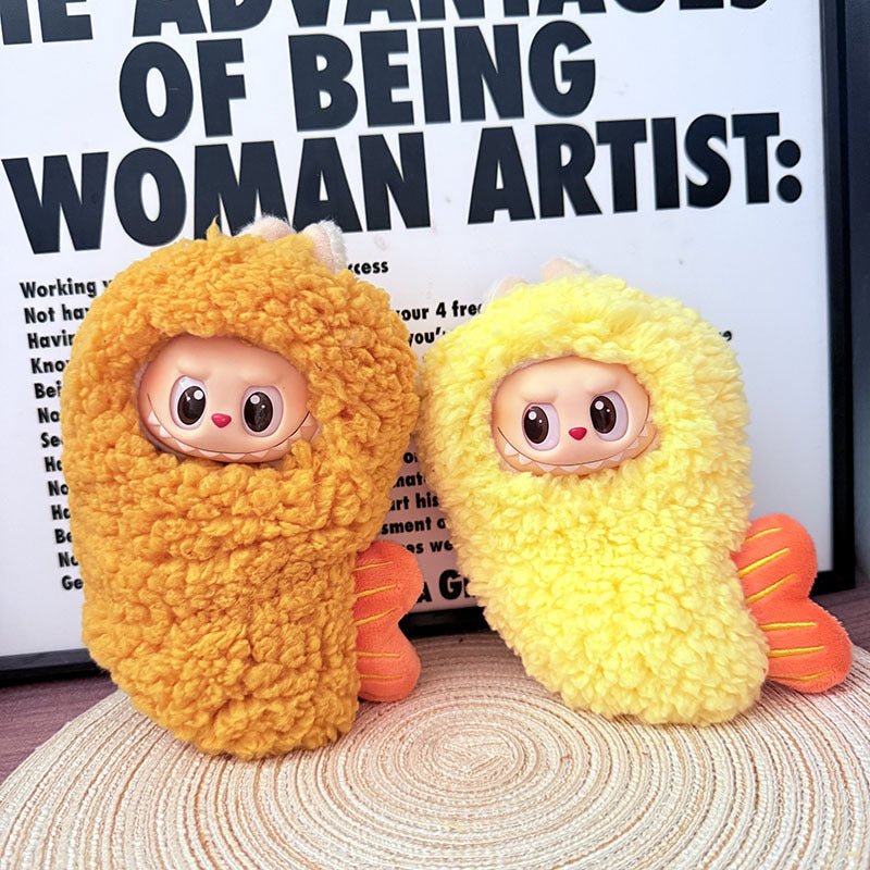 [Labubu Dress Up] 1st/2nd/3rd Generation Labubu Doll Clothes Pendant Popular Fried Shrimp Bodysuit - URANBATO