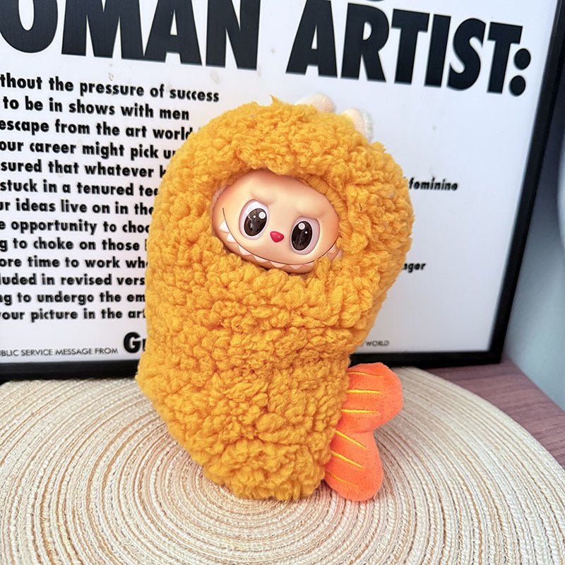 [Labubu Dress Up] 1st/2nd/3rd Generation Labubu Doll Clothes Pendant Popular Fried Shrimp Bodysuit - URANBATO