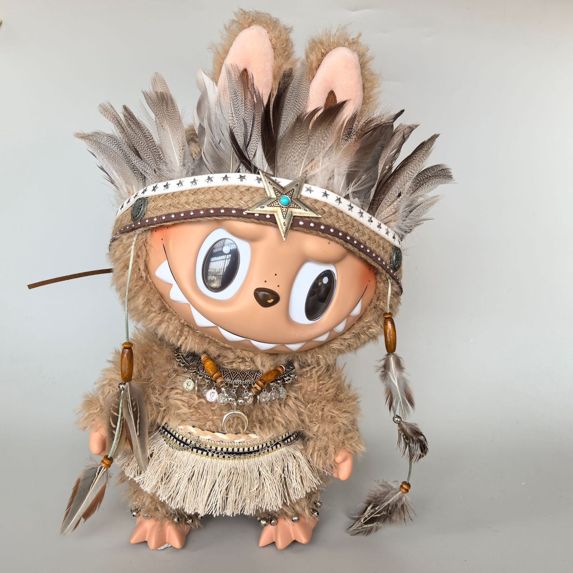 [Labubu Dress Up] 38cm PopMart LABUBU Savage Chief Style Clothes Replacement - URANBATO