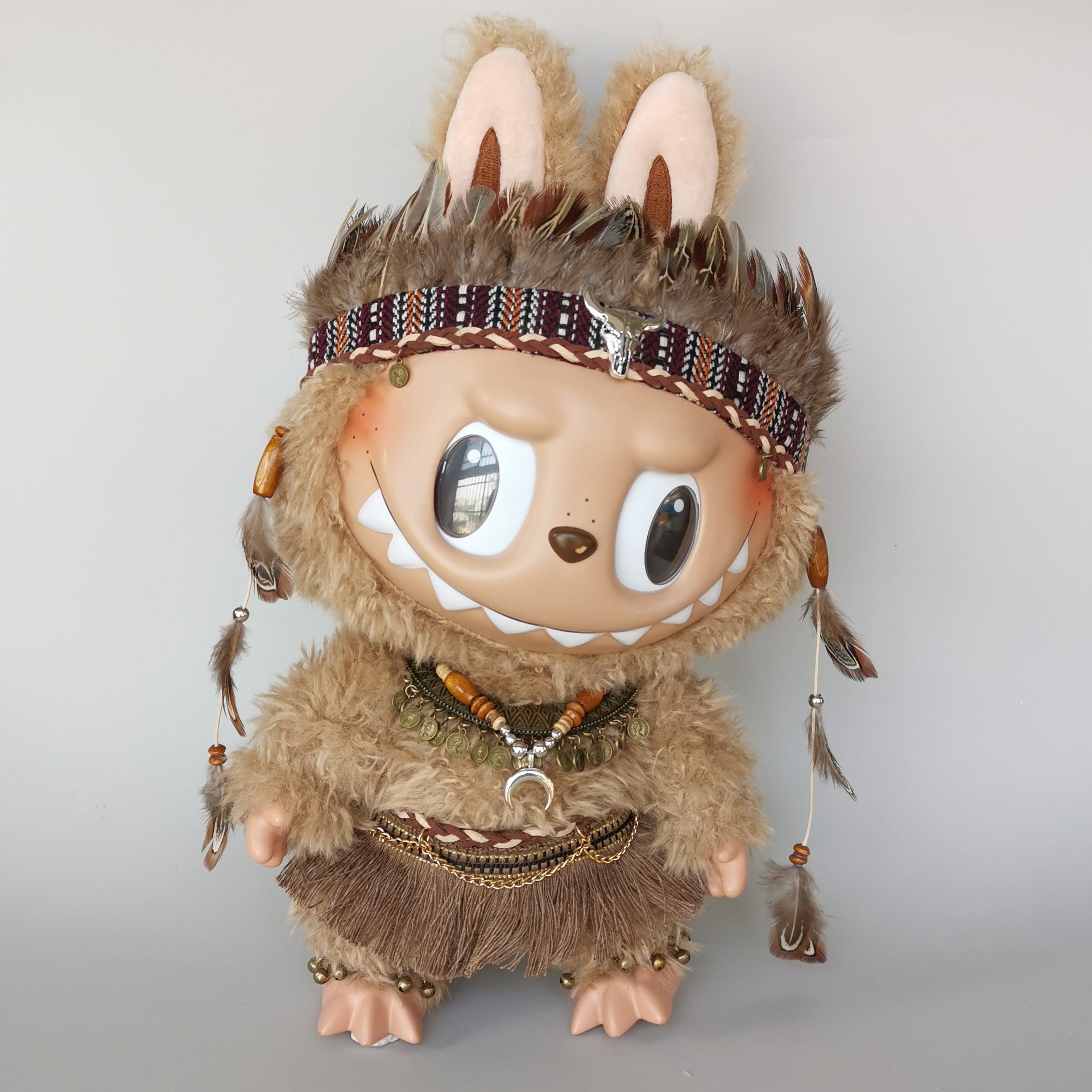 [Labubu Dress Up] 38cm PopMart LABUBU Savage Chief Style Clothes Replacement - URANBATO