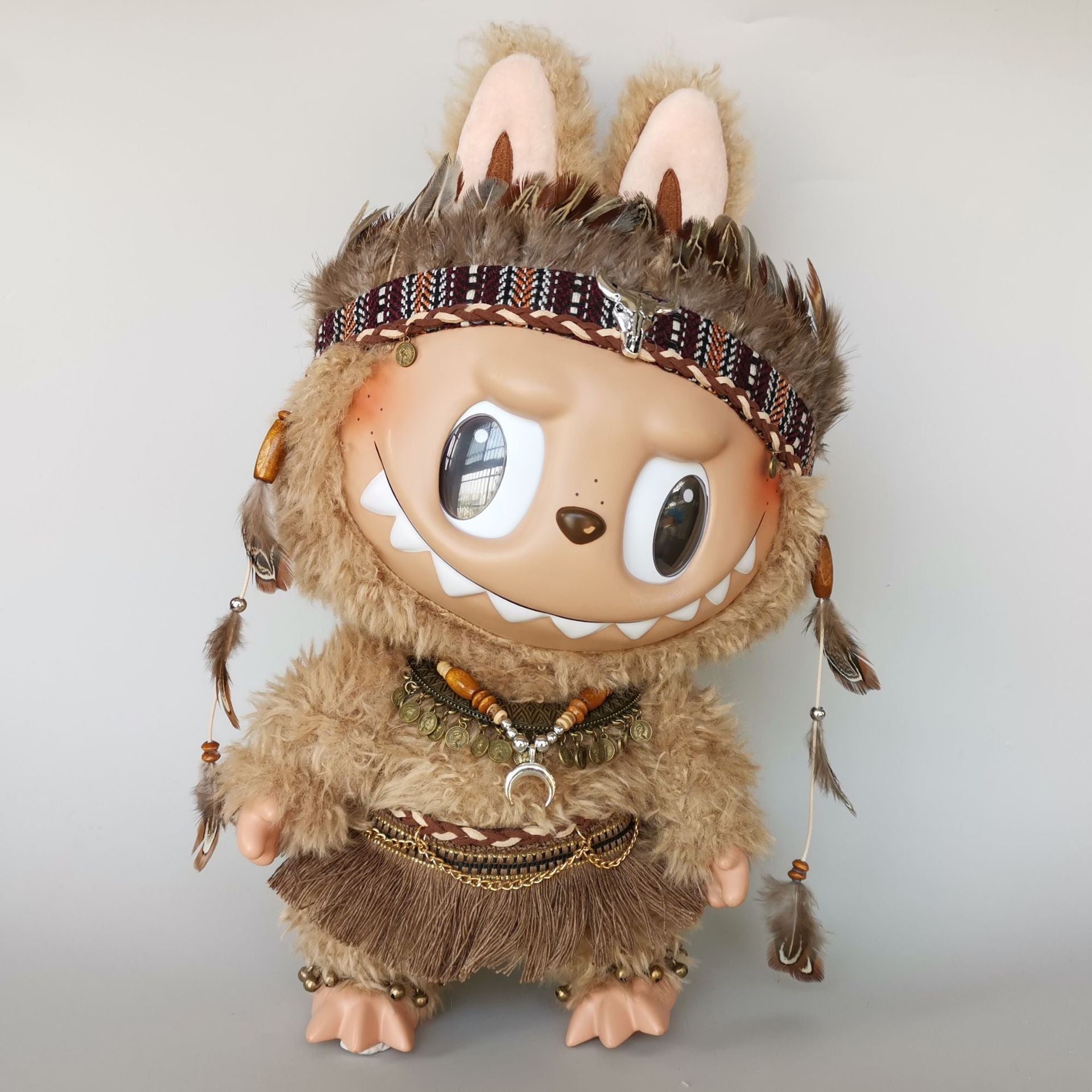 [Labubu Dress Up] 38cm PopMart LABUBU Savage Chief Style Clothes Replacement - URANBATO