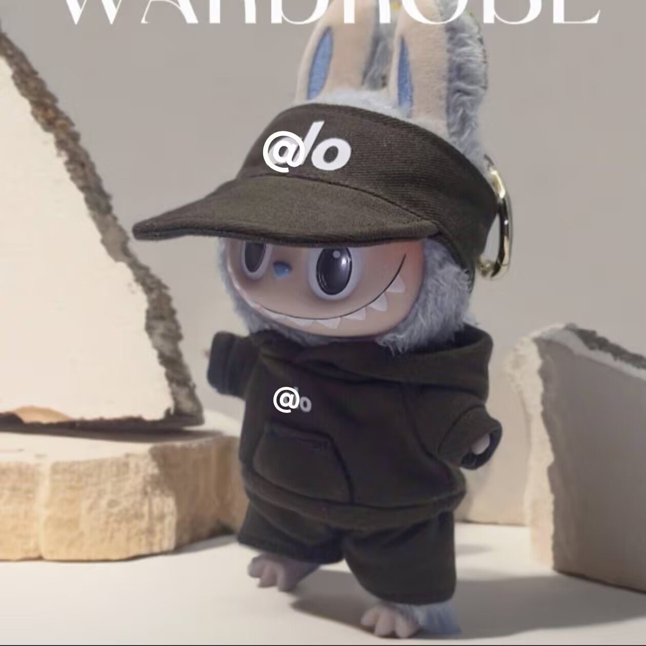 [Labubu Dress Up] First and second generation Labubu fisherman open hat macaron vinyl face dress up accessories - URANBATO