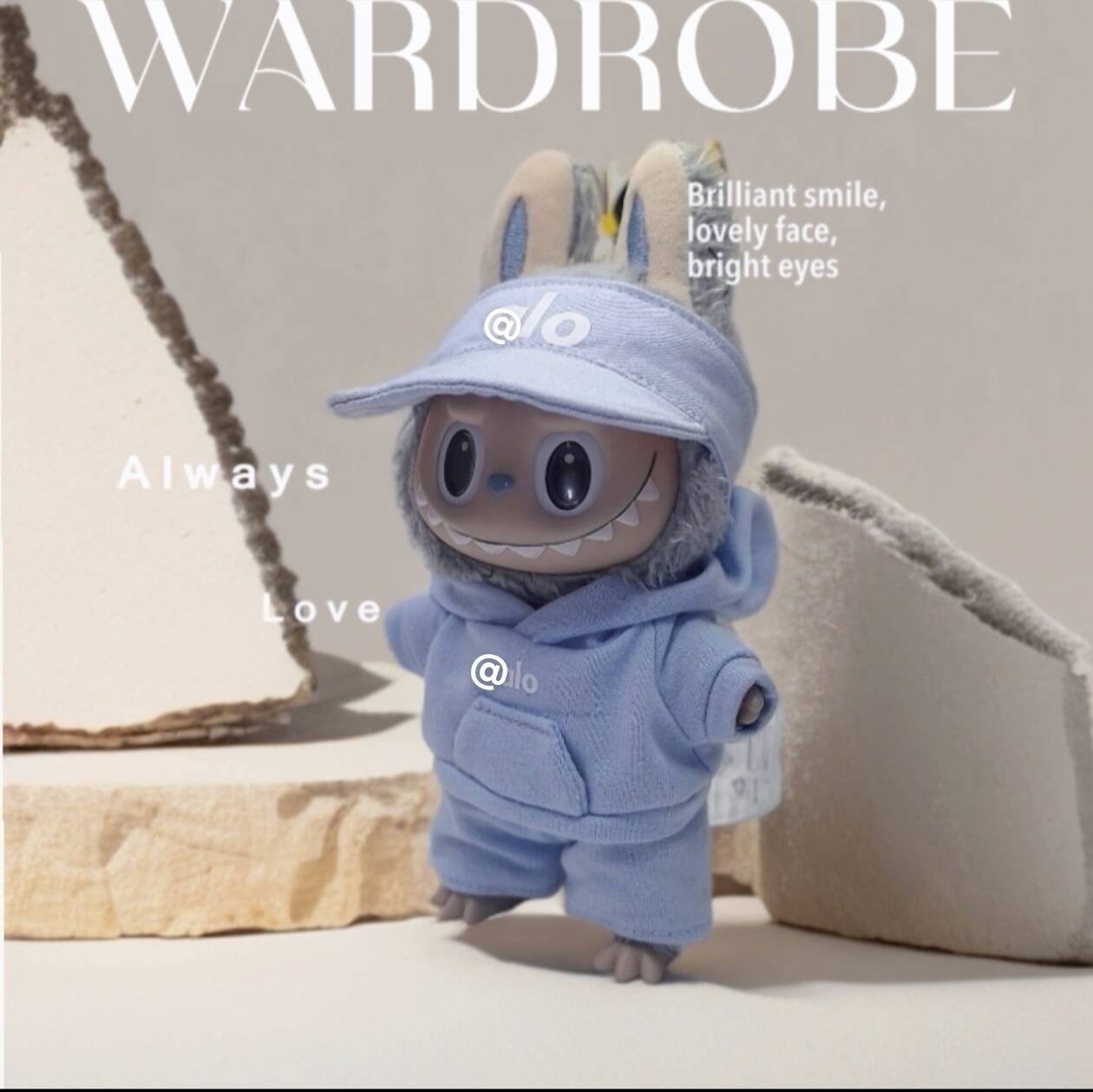 [Labubu Dress Up] First and second generation Labubu fisherman open hat macaron vinyl face dress up accessories - URANBATO