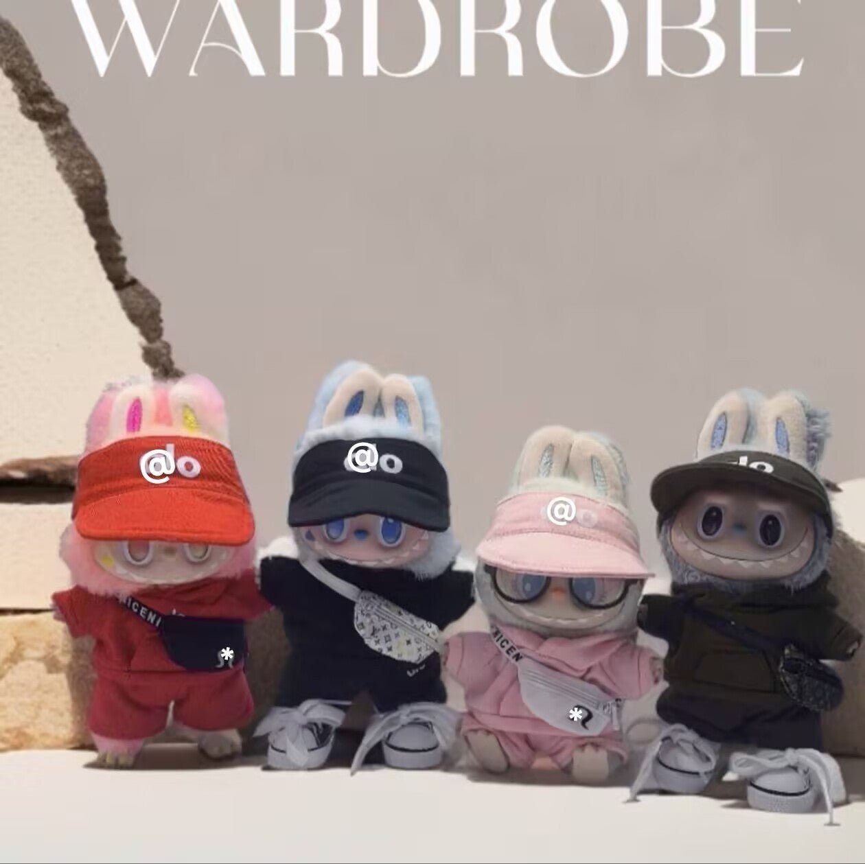 [Labubu Dress Up] First and second generation Labubu fisherman open hat macaron vinyl face dress up accessories - URANBATO