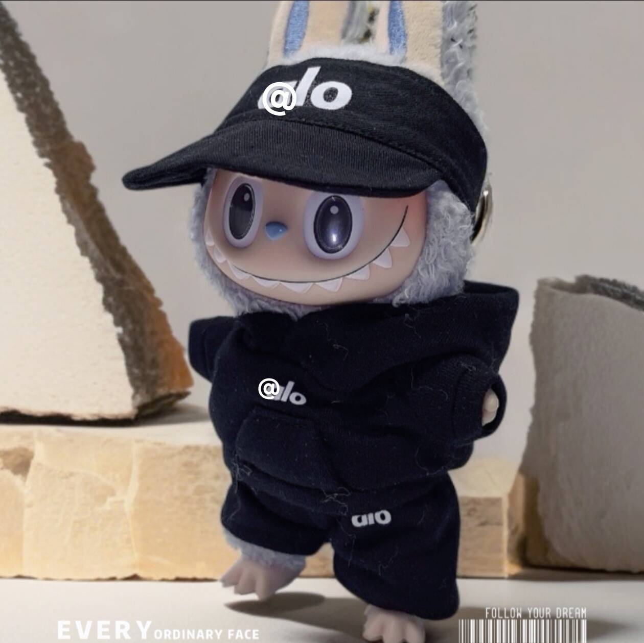 [Labubu Dress Up] First and second generation Labubu fisherman open hat macaron vinyl face dress up accessories - URANBATO