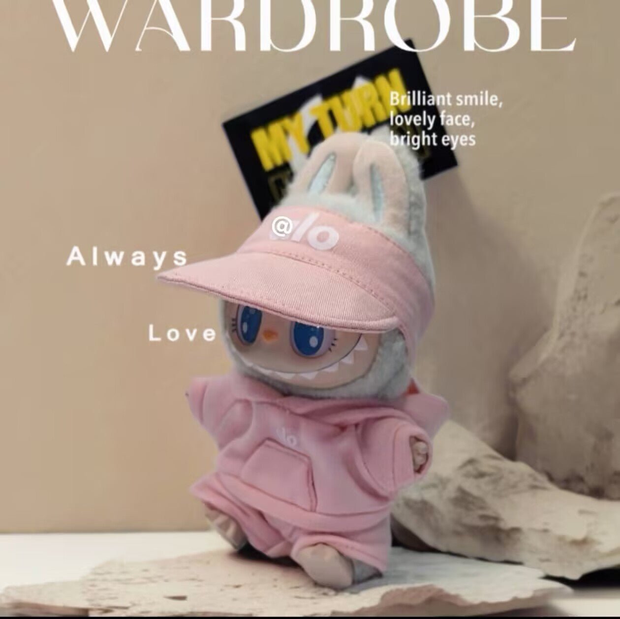 [Labubu Dress Up] First and second generation Labubu fisherman open hat macaron vinyl face dress up accessories - URANBATO