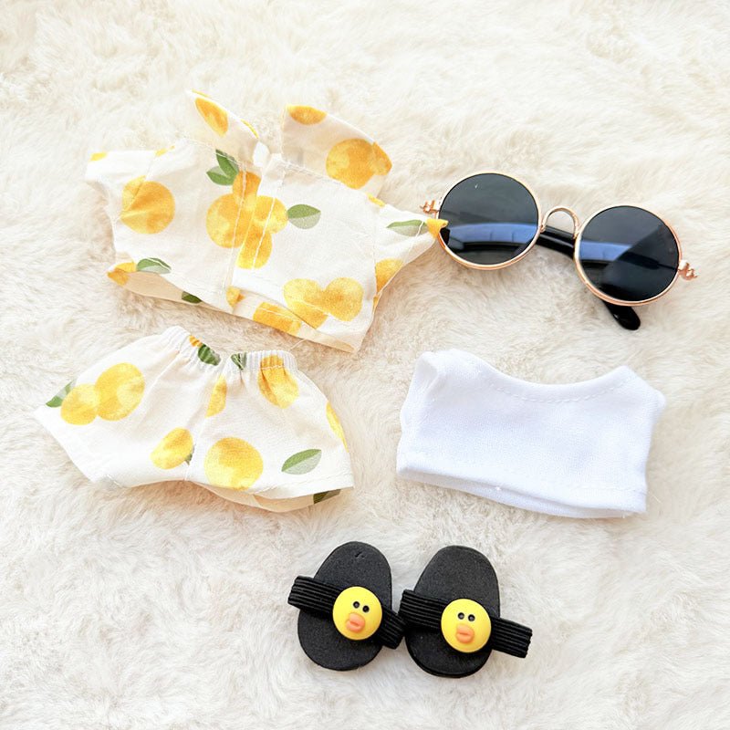 [Labubu Dress Up] First/Second Generation Labubu Doll Clothes Pendant Sitting Party Beach Glasses Set - URANBATO