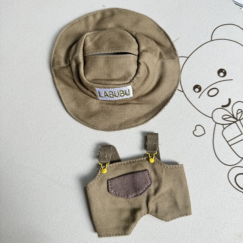 [Labubu Dress Up] First/Second Generation Labubu Doll Clothes Pendant Sitting Party Bucket Hat Overalls - URANBATO