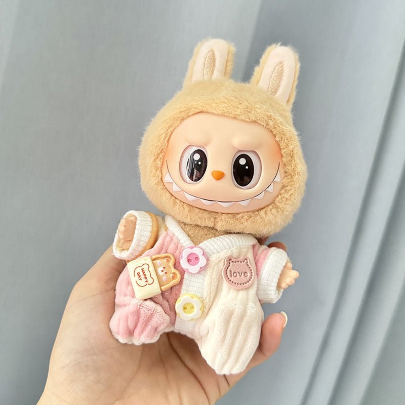 [Labubu Dress Up] First/Second Generation Labubu Doll Clothes Pendant Sitting Party Cute Pair of Pit Stripes Crawling Clothes - URANBATO