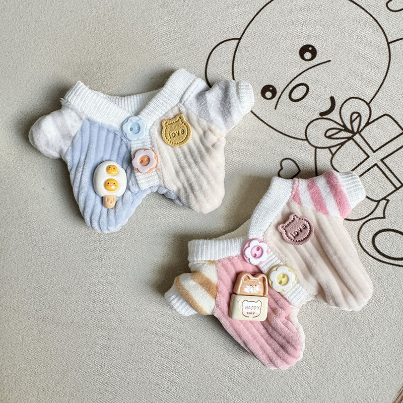 [Labubu Dress Up] First/Second Generation Labubu Doll Clothes Pendant Sitting Party Cute Pair of Pit Stripes Crawling Clothes - URANBATO